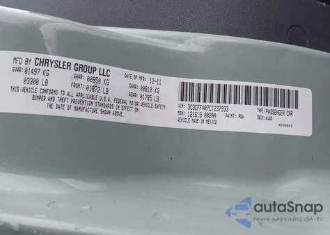 2012 Fiat 500 Pop from USA, damaged, VIN 3C3CFFAR7CT237933